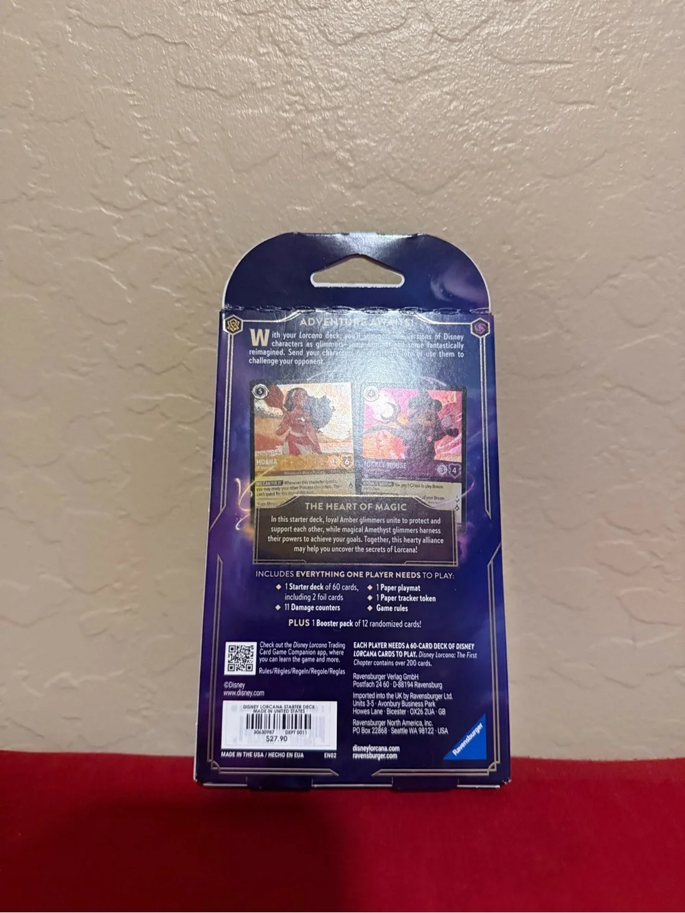 Disney Lorcana Trading Card Starter Deck - Purple, Red, Gold